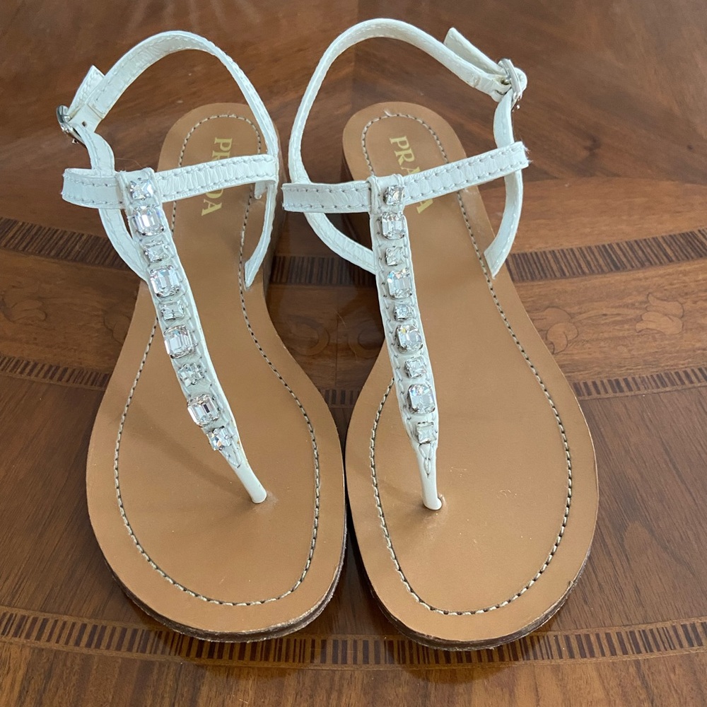 Prada sandals with bling! Awesome condition